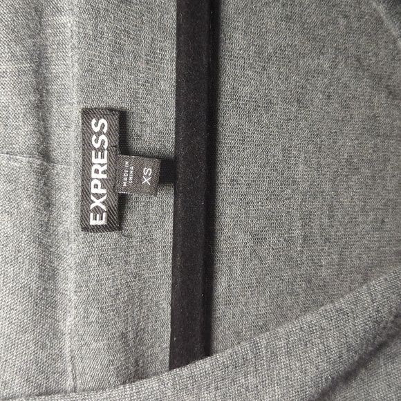 Express Cashmere-Blend Sweater Gray V-neck Long-sleeve Bodycon Women's Size XS - Picture 2 of 6